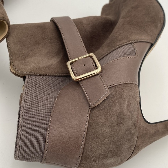 Marc Fisher taupe Peep-Toe Heeled Boots women 8.5 event Casual retro Y2K office - Picture 8 of 15